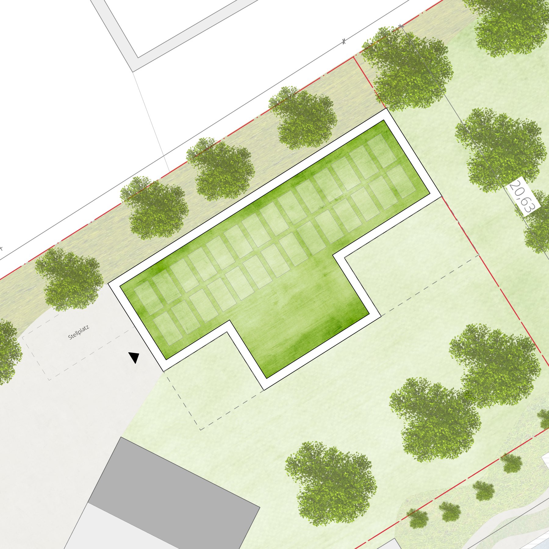 Entwurf B – Lageplan